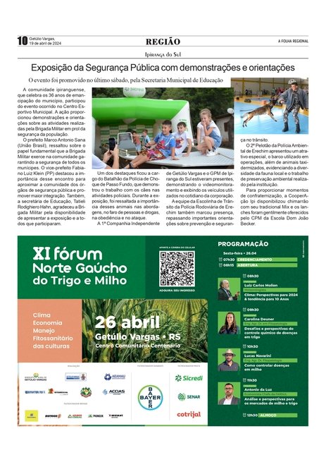 Ipiranga do Sul comemora seus 36 anos com programação especial