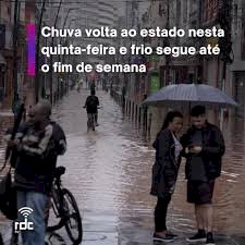 Quinta-feira deve ser de chuva e mais frio no Estado