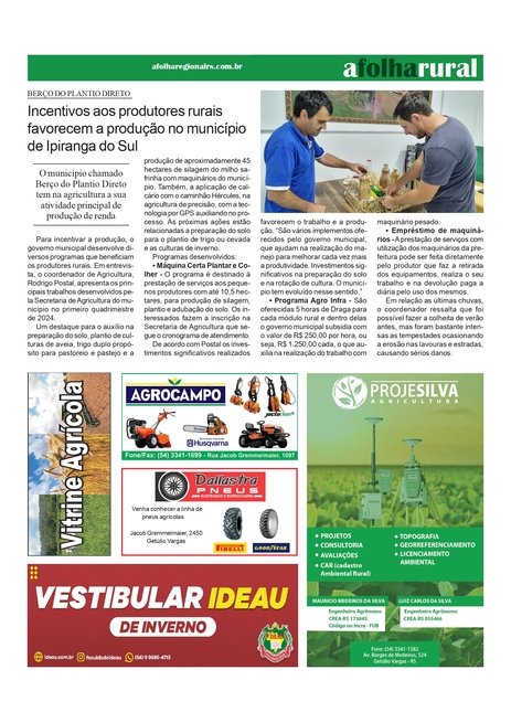 A FOLHA RURAL - Maio de 2024 / Páginas 12 e 13;