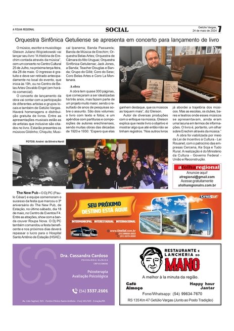 COLUNA SOCIAL - ANISSARA ZIR - Páginas 06 e 07 da edição de  de maio de 2024.