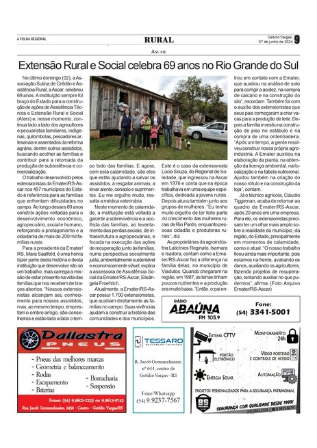 Ascar - Extensão Rural e Social celebra 69 anos no Rio Grande do Sul