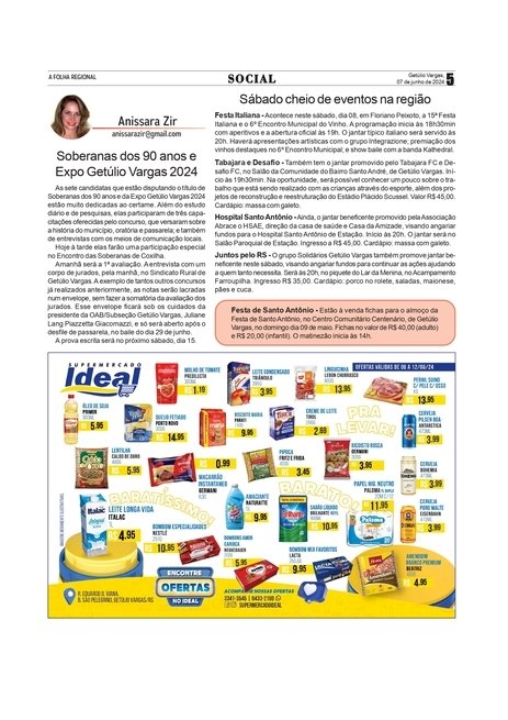 COLUNA SOCIAL / Anissara Zir - Edição de 07 de junho de 2024 - páginas 5, 6 e 7.