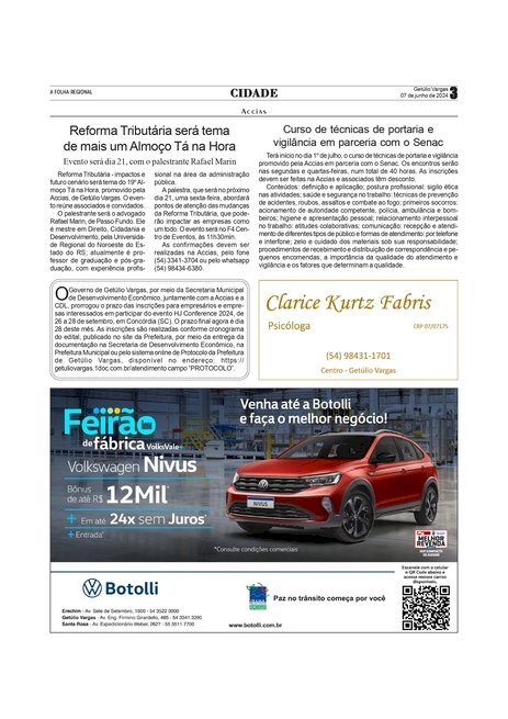 Accias - Reforma Tributária será tema de mais um Almoço Tá na Hora /  Prefeitura de Getúlio Vargas prorroga inscrições para a HJ Conference 2024 em Concórdia
