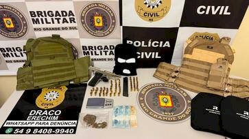 POLÍCIA CIVIL E BRIGADA MILITAR PRENDEM SUSPEITOS E APREENDEM ARMAS UTILIZADAS EM HOMICÍDIO EM ERECHIM