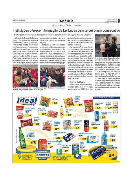 Ideau - Santa Clara e Unideau -  Instituições oferecem formação da Lei Lucas pelo terceiro ano consecutivo