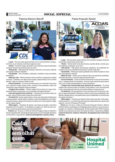 Especial  Soberanas dos 90 anos e Expo Getúlio Vargas 2024 - Entrevista com as candidatas  Paloma Marcon Baruffi e Paola Krasuski Sandri.