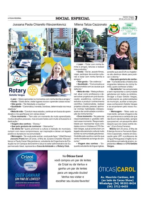 Especial  Soberanas dos 90 anos e Expo Getúlio Vargas 2024 - Entrevista com as candidatas Jussana Paola Chiarello Wavzenkievicz e  Milena Taliza Cazzonato.