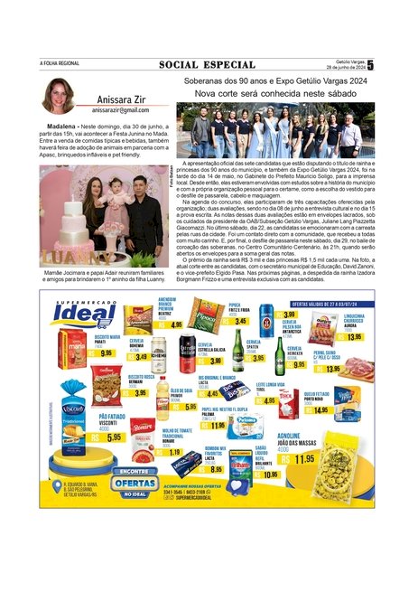 Coluna Social / Anissara Zir - Especial Soberanas dos 90 anos e Expo Getúlio Vargas 2024 - Nova corte será conhecida neste sábado.
