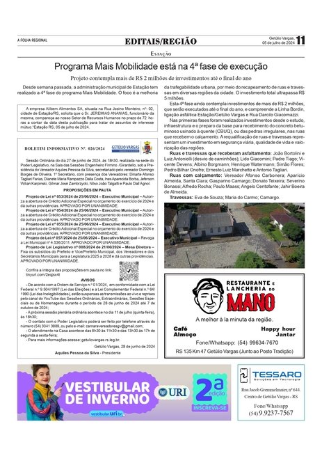 Estação - Programa Mais Mobilidade está na 4ª fase de execução