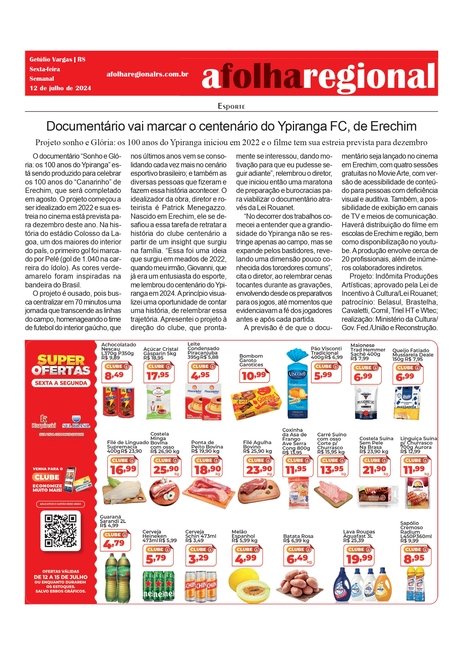 Documentário vai marcar o centenário do Ypiranga FC, de Erechim
