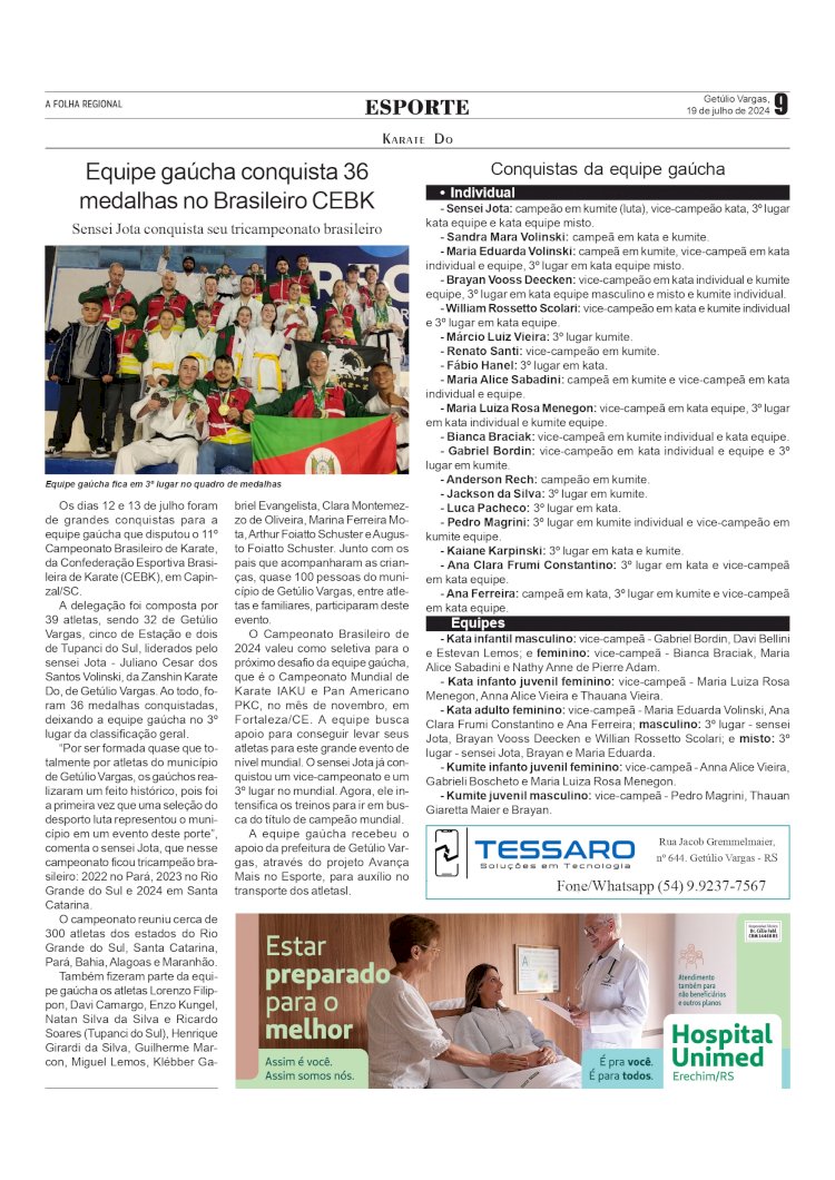 Karate Do - Equipe gaúcha conquista 36 medalhas no Brasileiro CEBK
