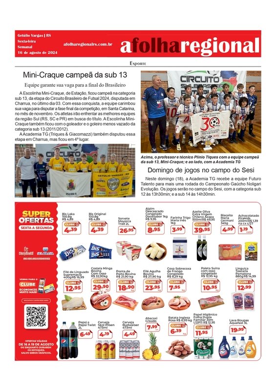 Esporte -  Mini-Craque campeã da sub 13 /  Domingo de jogos no campo do Sesi