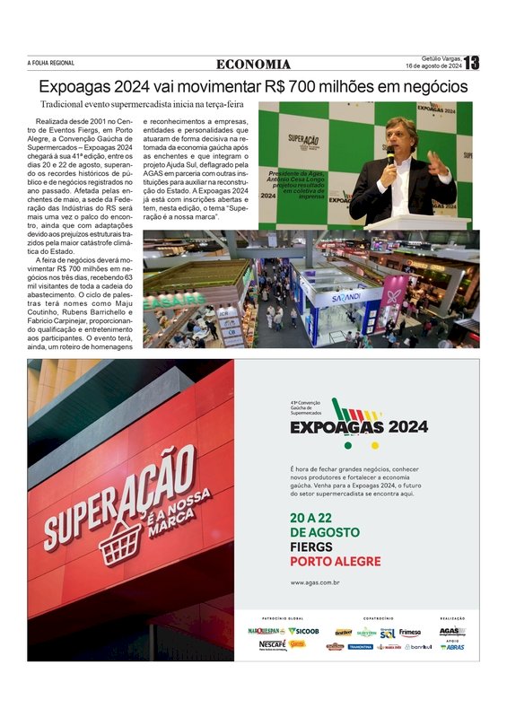 Expoagas 2024 vai movimentar R$ 700 milhões em negócios