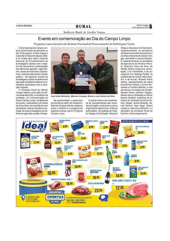 Sindicato Rural de Getúlio Vargas - Evento em comemoração ao Dia do Campo Limpo
