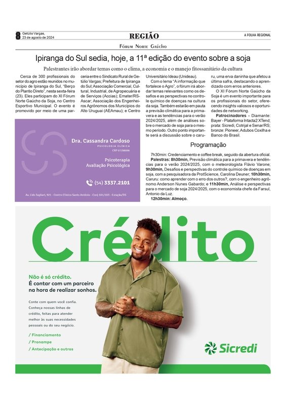 Fórum Norte Gaúcho -  Ipiranga do Sul sedia, hoje, a 11ª edição do evento sobre a soja