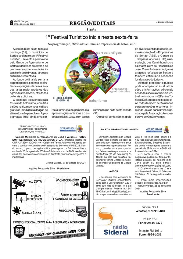 Sertão - 1º Festival Turístico inicia nesta sexta-feira