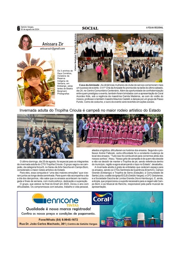 Invernada adulta do Tropilha Crioula é campeã no maior rodeio artístico do Estado – Social / por Anissara Zir