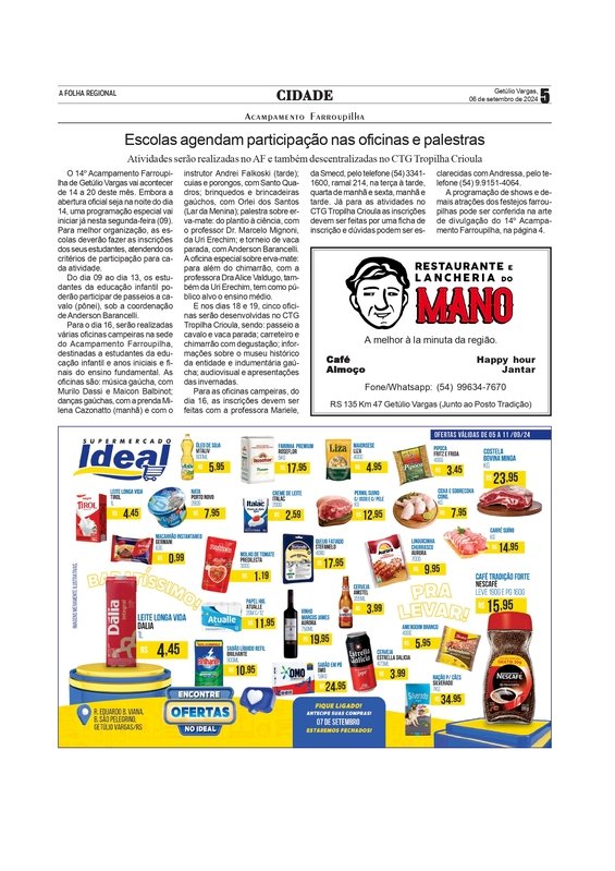 Acampamento Farroupilha -  Escolas agendam participação nas oficinas e palestras /