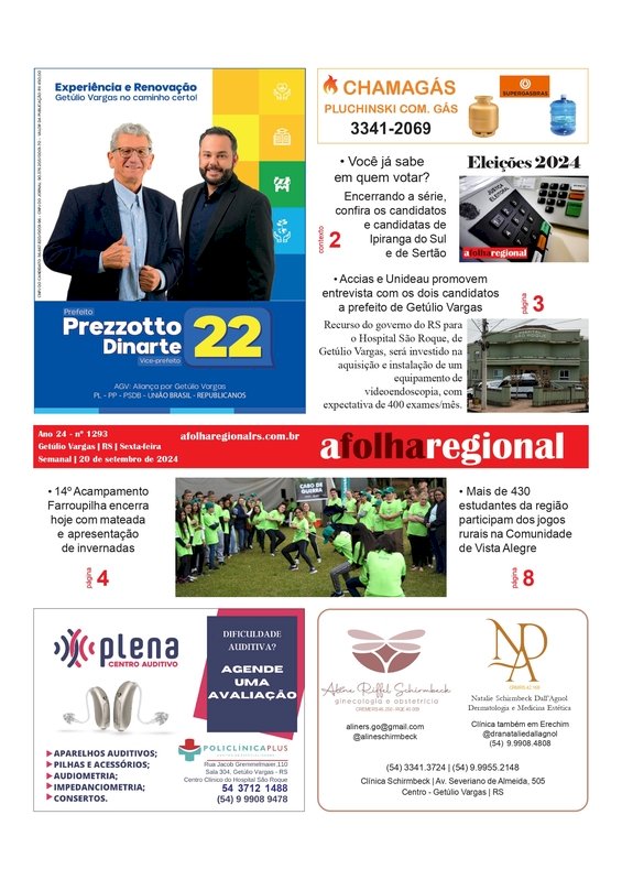 A Folha Regional - Ano número 1293, sexta-feira, 20 de setembro de 2024.