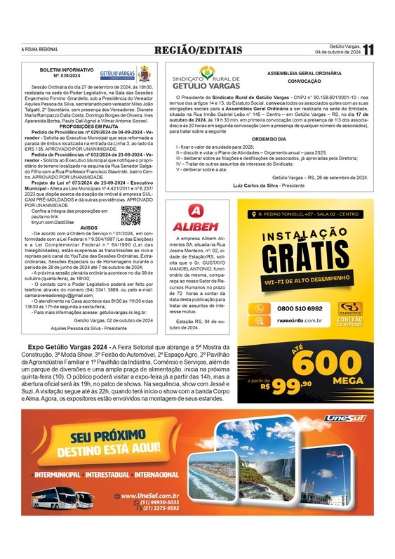 Expo Getúlio Vargas 2024 inicia na próxima quinta-feira (10) / Publicidade Legal