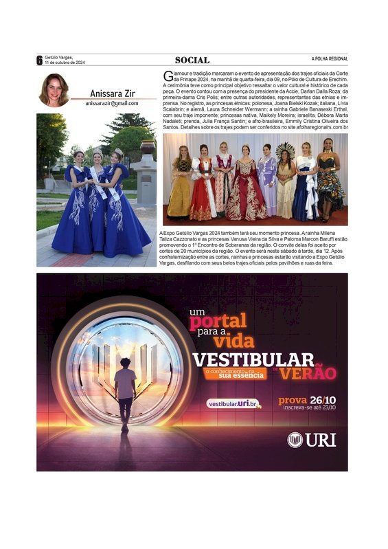 COLUNA SOCIAL - por Anissara Zir / Edição do dia 11 de outubro de 2024.
