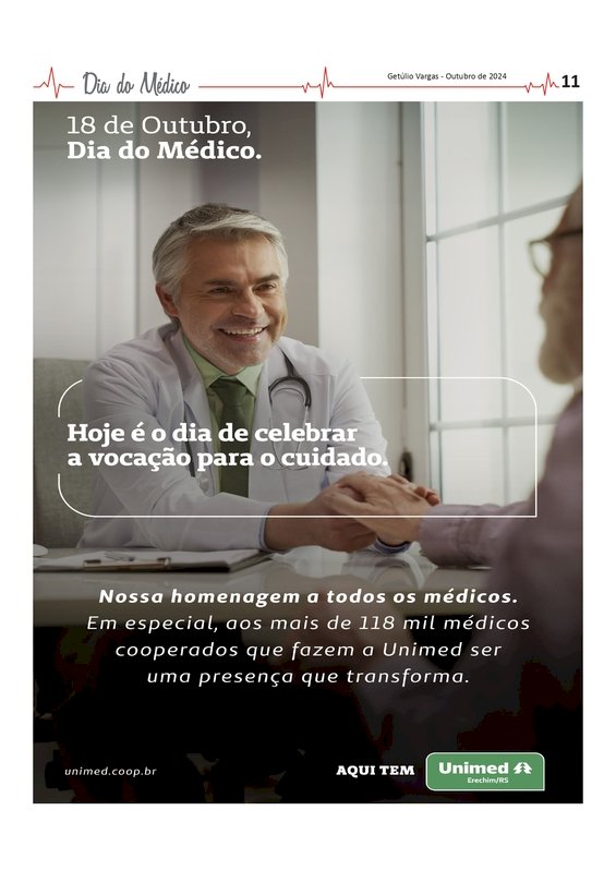 Guia da Saúde - Especial Dia do Médico / Mensagem da UNIMED Erechim