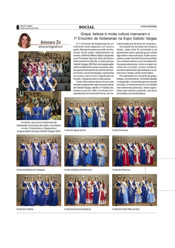 Coluna Social - Por Anissara Zir / Edição de 25 de outubro de 2024.