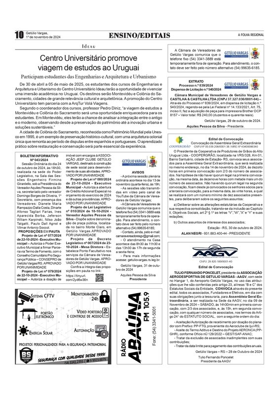 Ideau - Centro Universitário promove viagem de estudos ao Uruguai / PUBLICIDADE LEGAL
