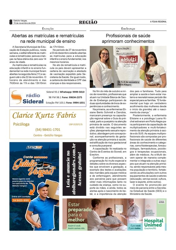 Notícias de Erebango e Estação