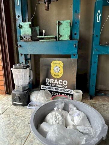 Marau: Polícia Civil localiza laboratório de refino de cocaína
