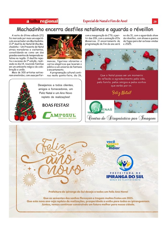 ESPECIAL NATAL 2024 - Machadinho encerra desfiles natalinos e aguarda o réveillon