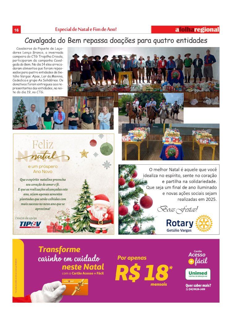 ESPECIAL NATAL 2024 - Cavalgada do Bem repassa doações para quatro entidades
