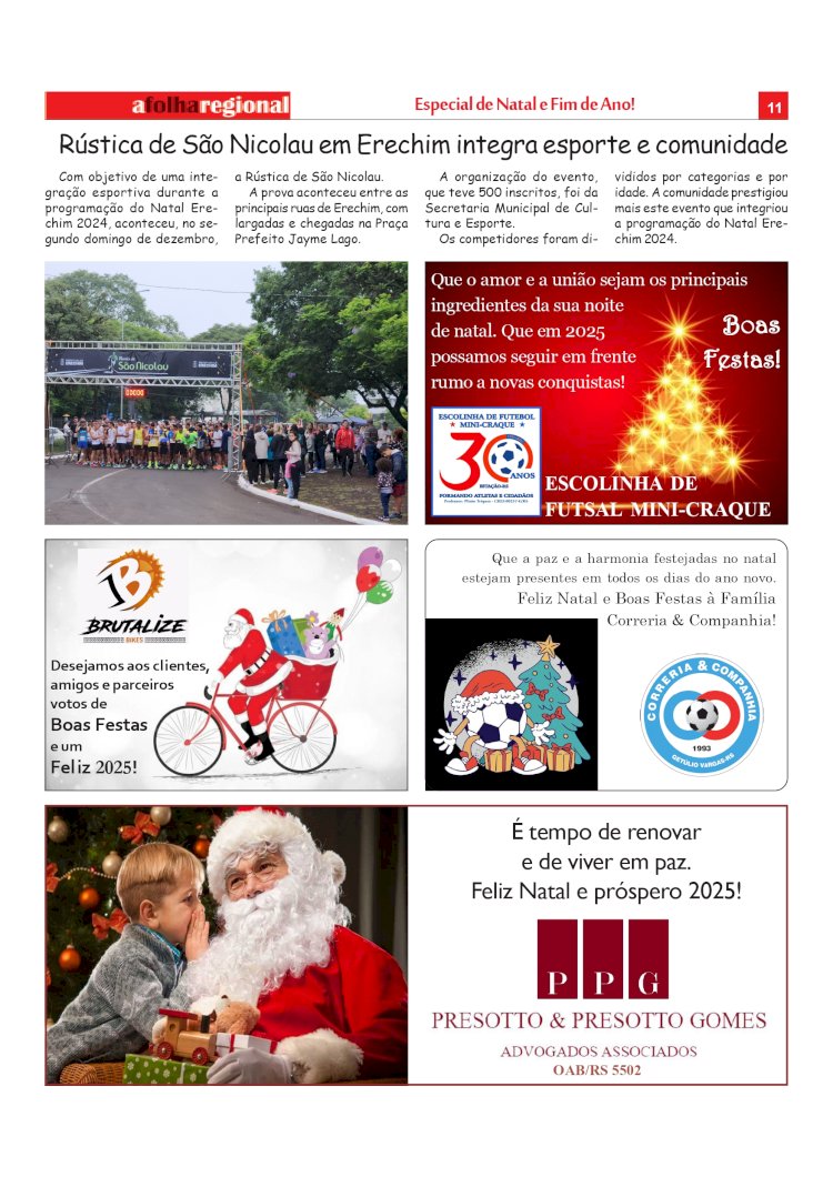 ESPECIAL NATAL 2024 -  Rústica de São Nicolau em Erechim integra esporte e comunidade