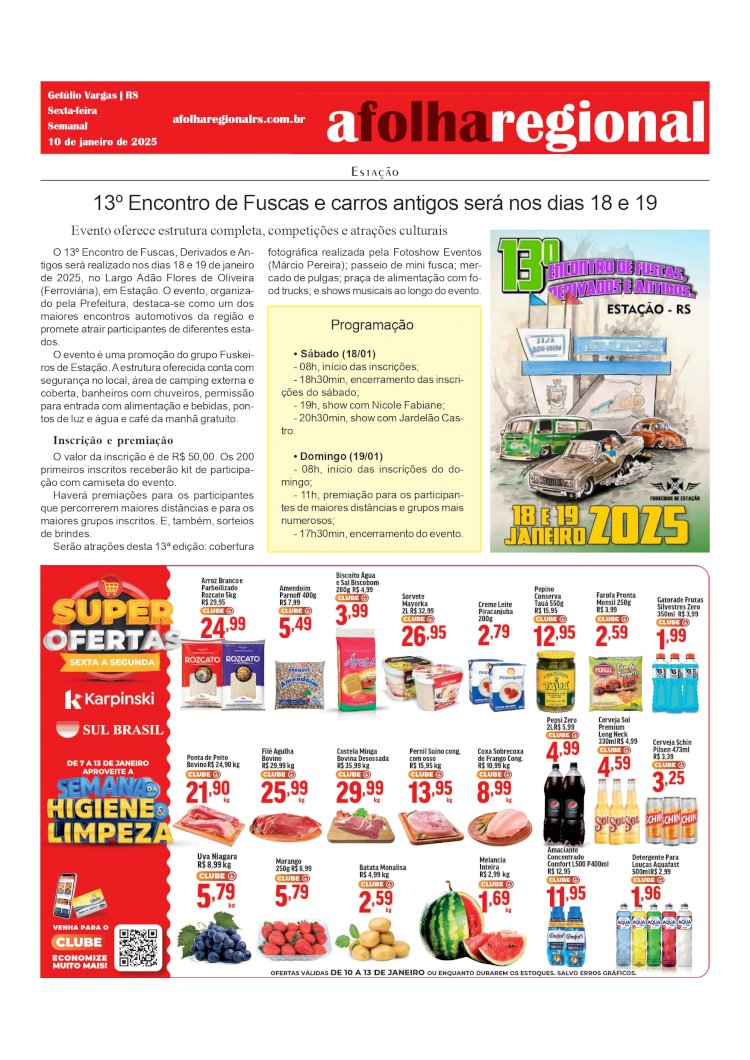 Estação - 13º Encontro de Fuscas e carros antigos será nos dias 18 e 19