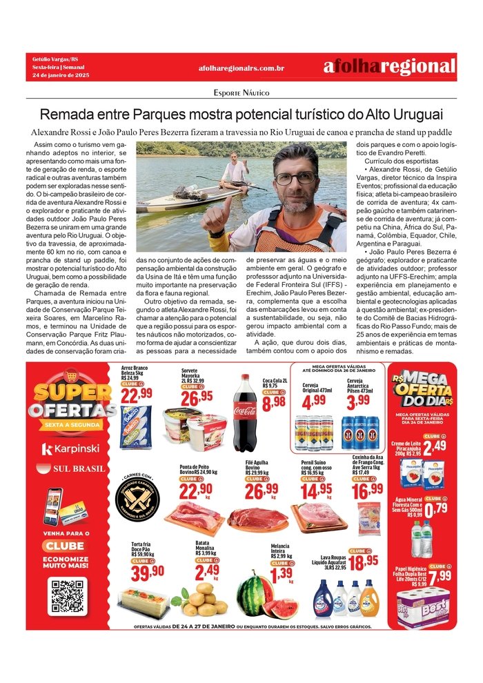 Esporte Náutico - Remada entre Parques mostra potencial turístico do Alto Uruguai