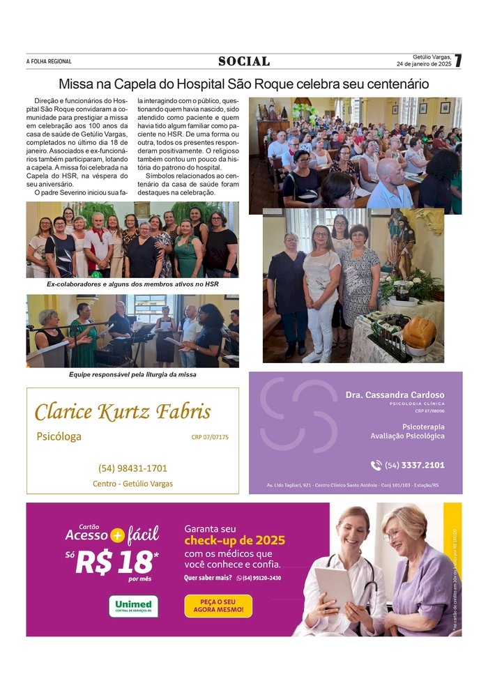 Página Social, por Anissara Zir. Edição de 24 de janeiro de 2025