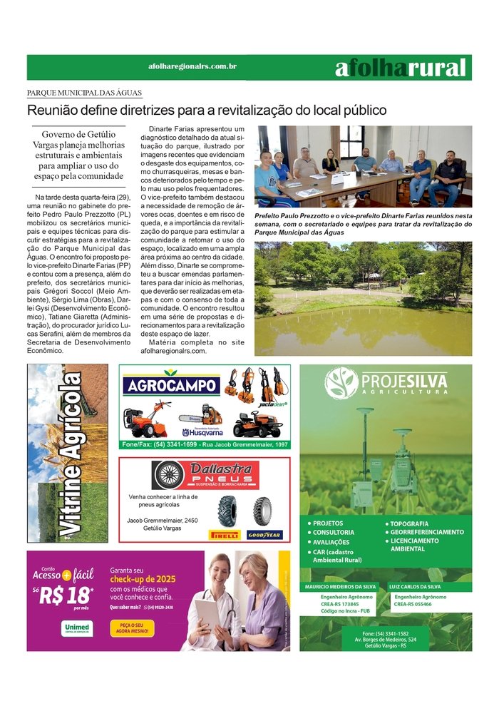 Parque Municipal das Águas -  Reunião define diretrizes para a revitalização do local público