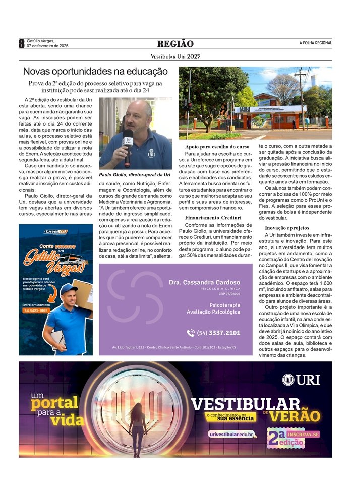 Vestibular Uri 2025 - Novas oportunidades na educação