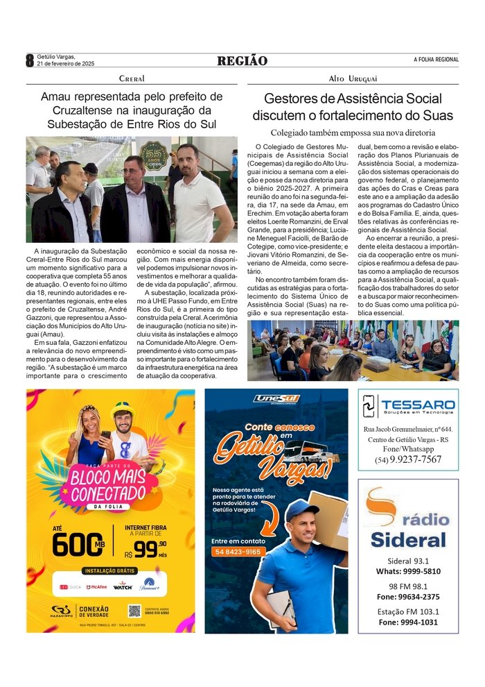 Fortalecimento do Suas / Amau representada em inauguração da Creral