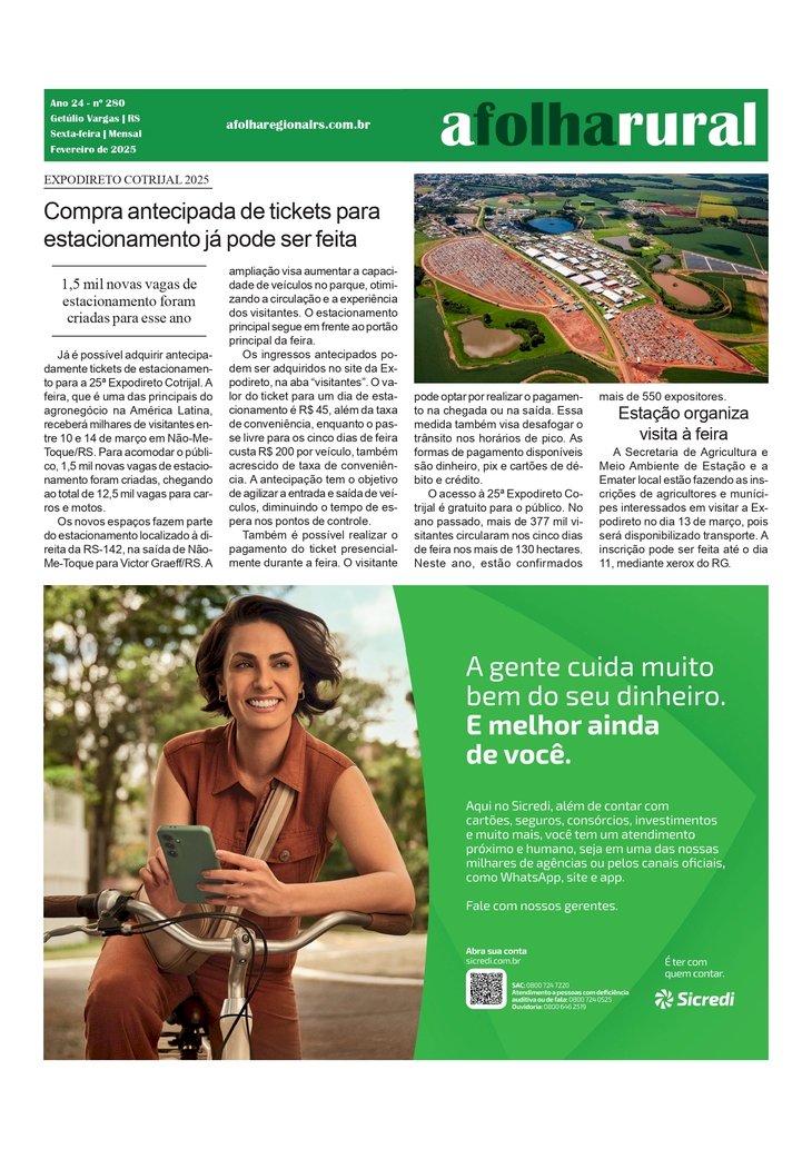A FOLHA RURAL - Expodireto Cotrijal 2025 /  Cursos do Sindicato Rural e Senar em março