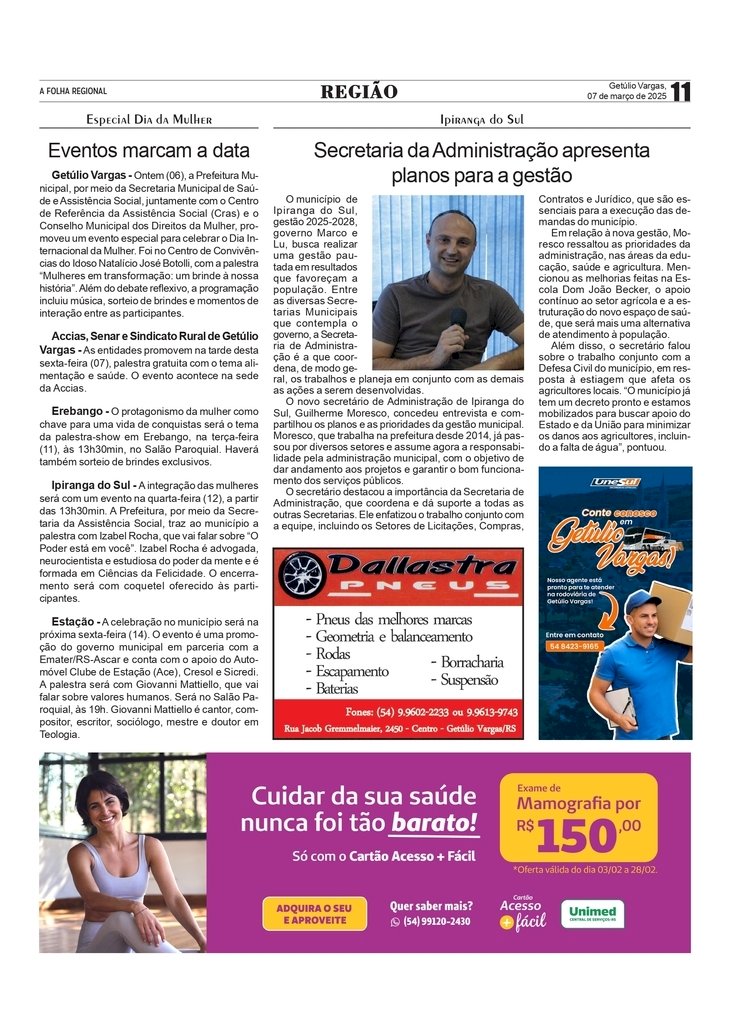 Especial Dia da Mulher - Eventos marcam a data / Planos de gestão da Secretaria de Administração de Ipiranga do Sul