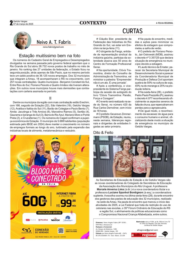 Estação muitíssimo bem na foto. Contexto, por Neivo A T Fabris. Edição de 07/03/2025.