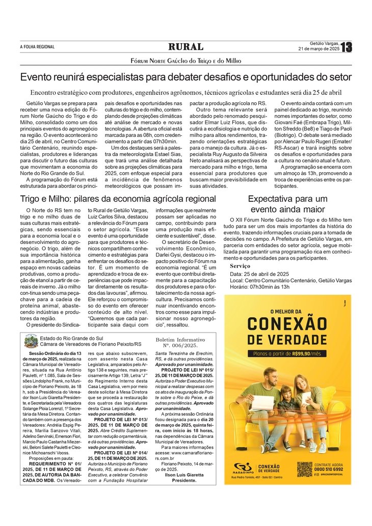 Fórum Norte Gaúcho do Trigo e do Milho