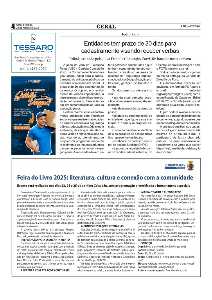 Judiciário - Entidades tem prazo de 30 dias para cadastramento visando receber verbas