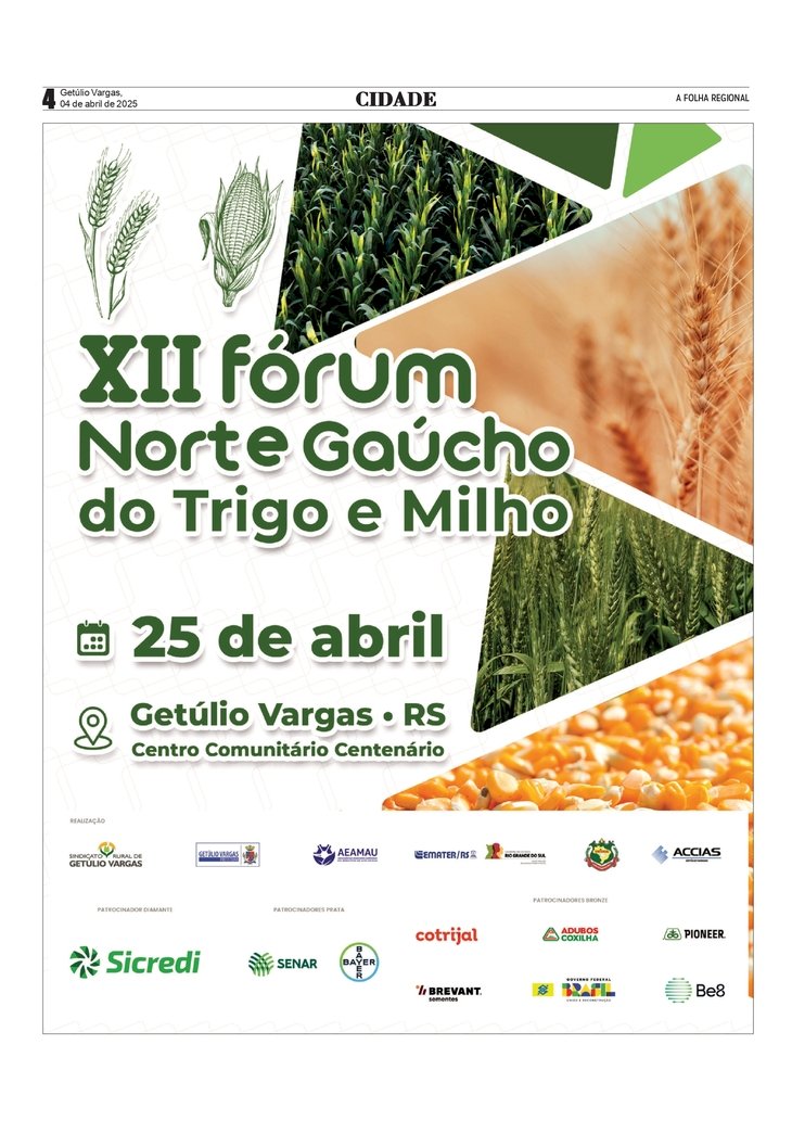 Getúlio Vargas reúne especialistas para debater clima, mercado  e tecnologia no XII Fórum do Trigo e do Milho