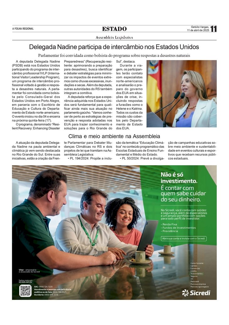 Delegada Nadine participa de intercâmbio nos Estados Unidos