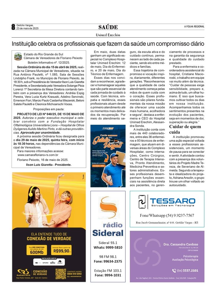 Unimed Erechim celebra os profissionais que fazem da saúde um compromisso diário