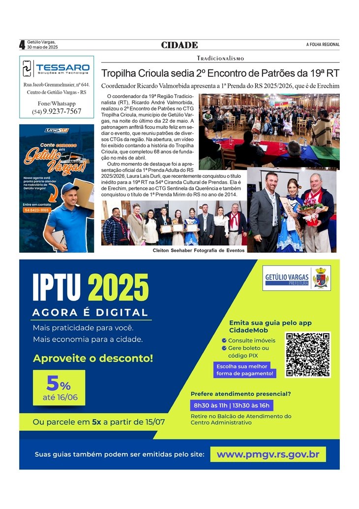 Tropilha Crioula sedia 2º Encontro de Patrões da 19ª RT