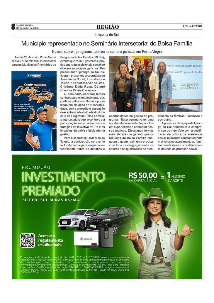 Ipiranga do Sul representado no Seminário Intersetorial do Bolsa Família