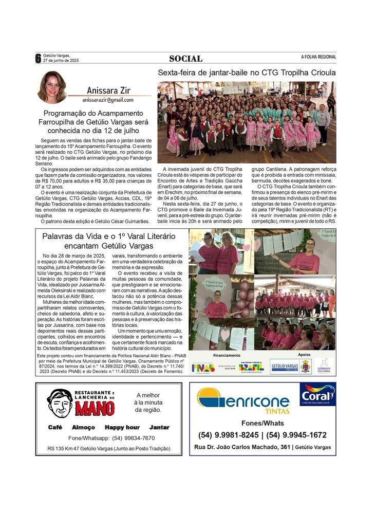 Social, por Anissara Zir. Edição de 27/6/2025